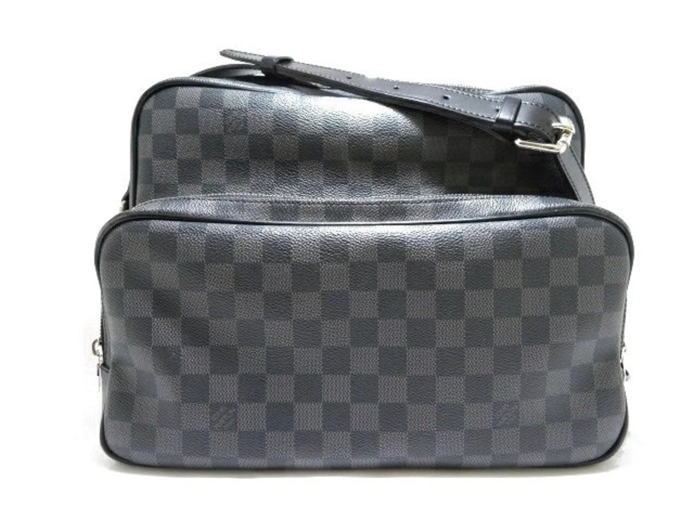 LOUIS VUITTON Shoulder Bag Io Damier Graphite Black